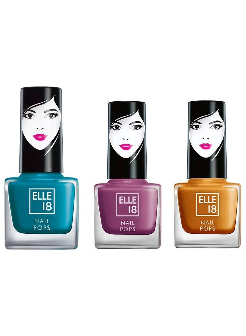 إل 18 طلاء أظافر Elle 18 Nail Pops بلمسة نهائية شفافة 182+161+166 5 مل - Image 1
